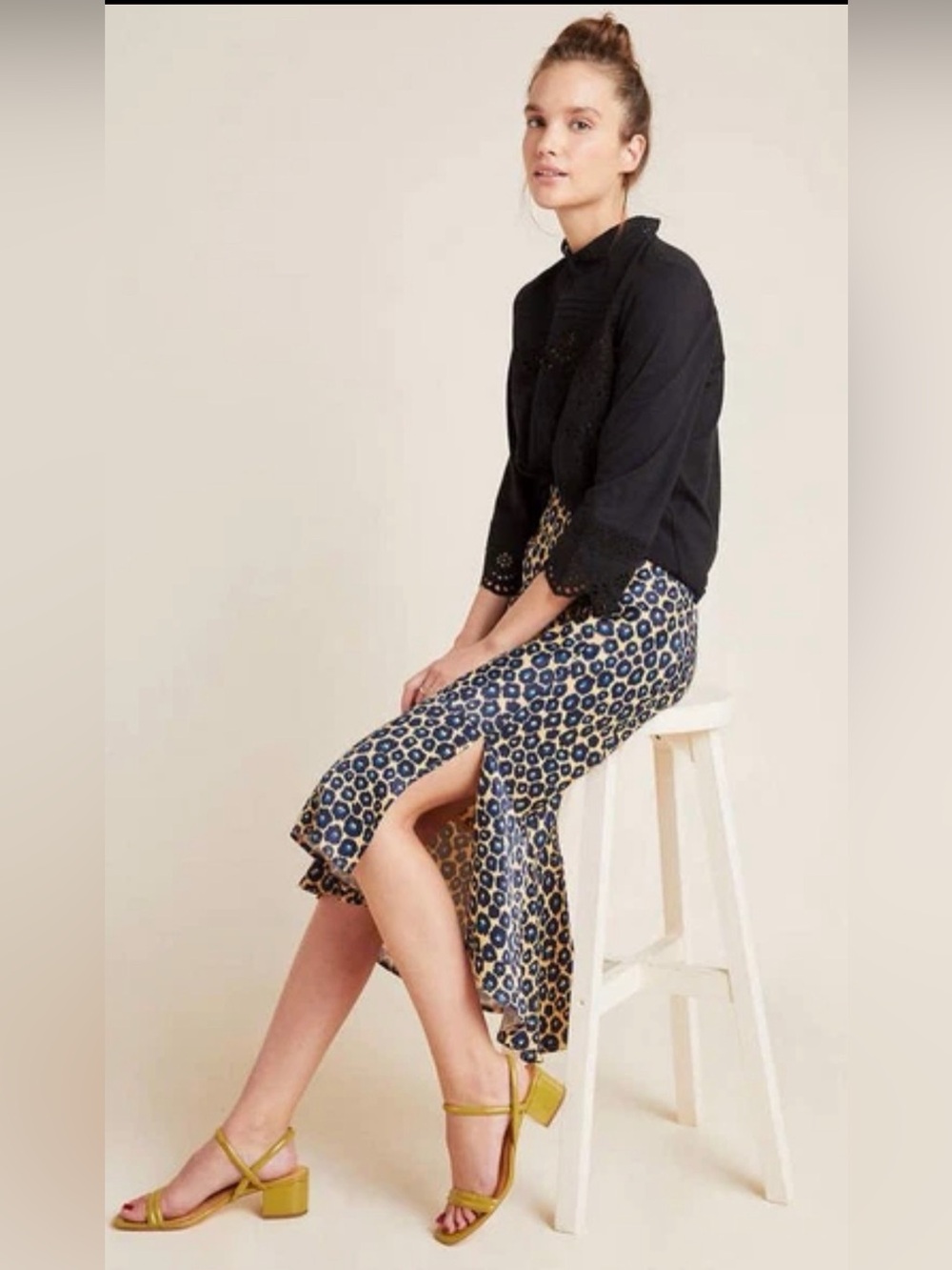Anthropologie Maeve Janelle Bias Animal Print Midi Skirt Size Small Artsy